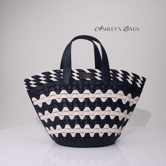 Kate Spade Zigzag Woven Leather Small Tote - Picture 2 of 10